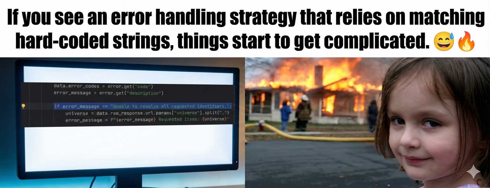 Meme about writing code